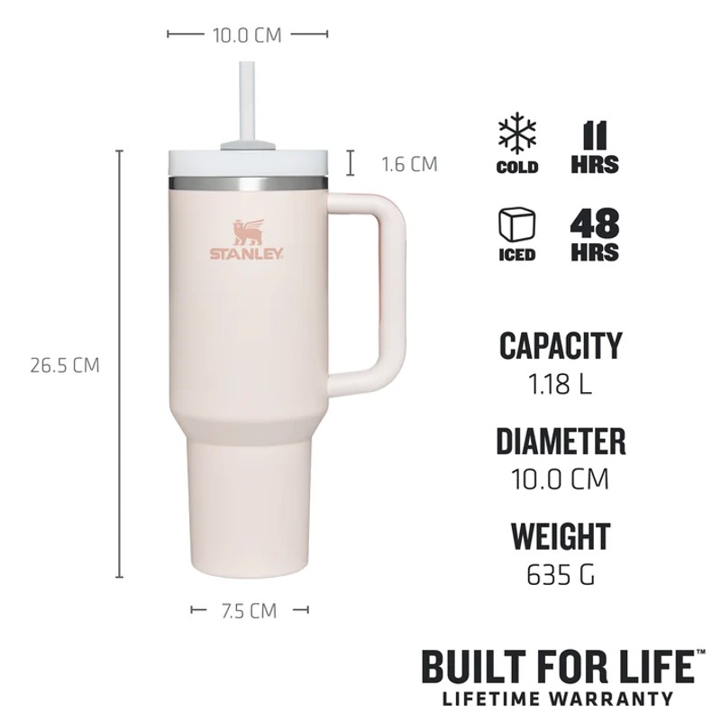 Termo Stanley Adventure Quencher H2.0 40 0z Flowstate Tumbler Rose Quartz - Imagen 3
